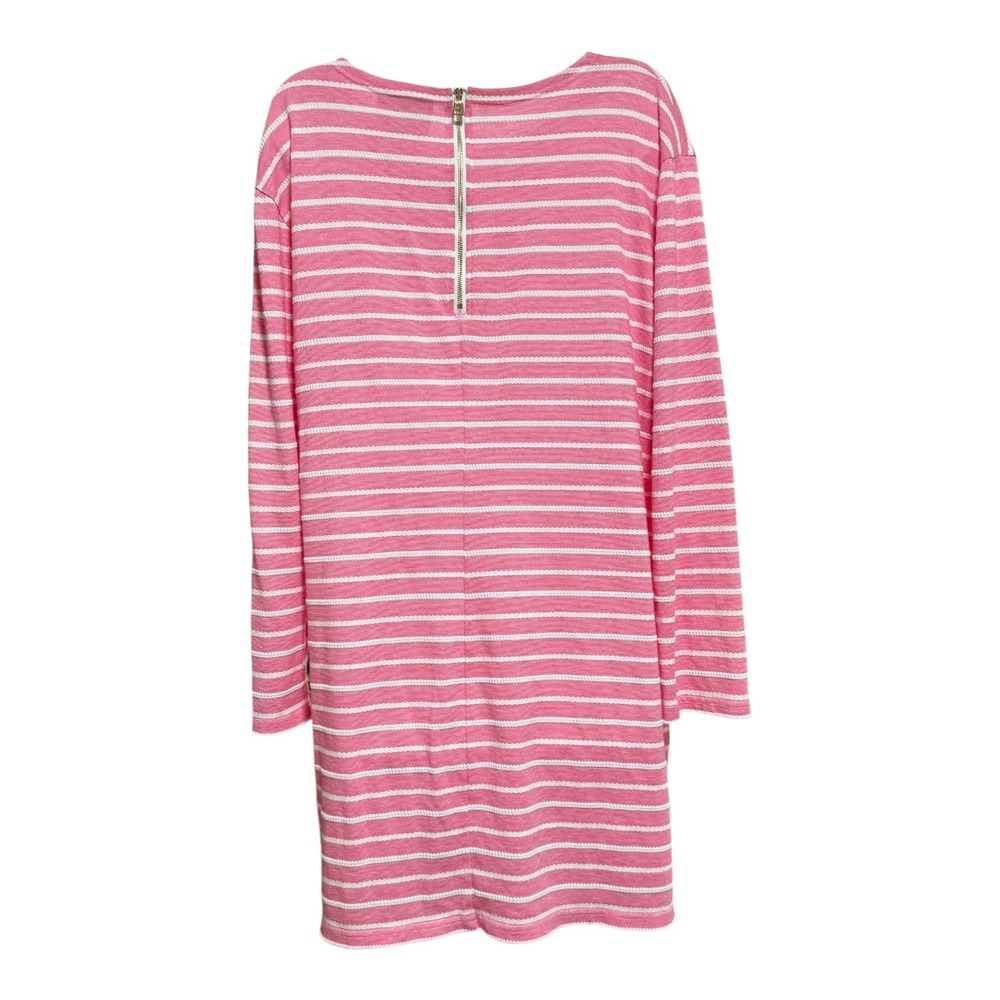 Sail to Sable Striped Tunic Dress‎ Womens Large Pink Excellent Long Sleeve Zip - Picture 4 of 7